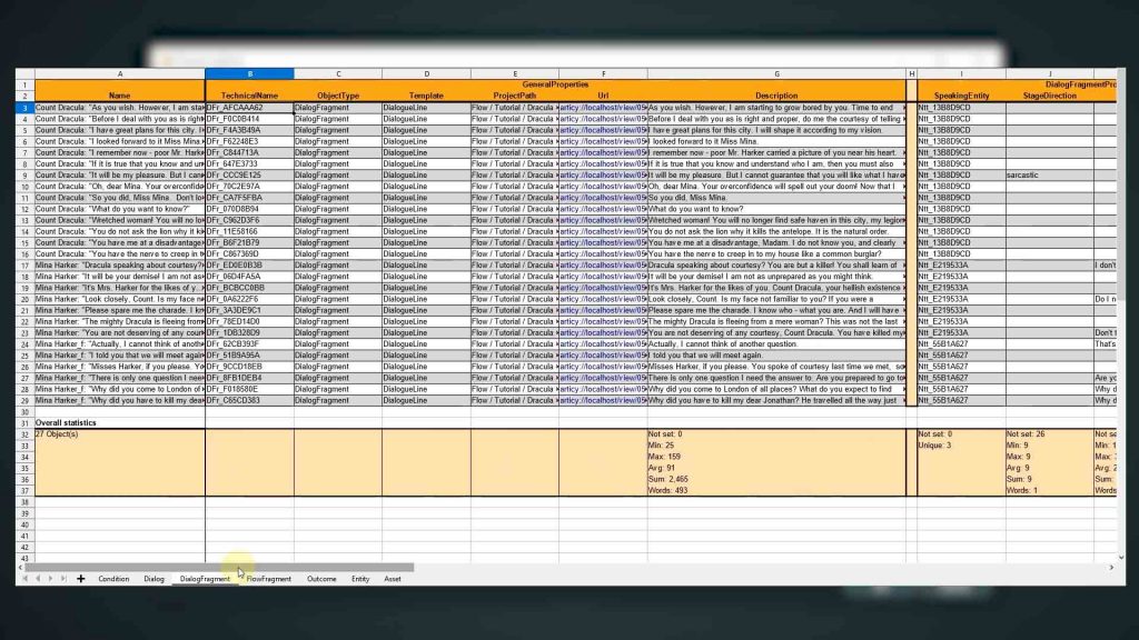Export screenshot of an Excel Export Sample
